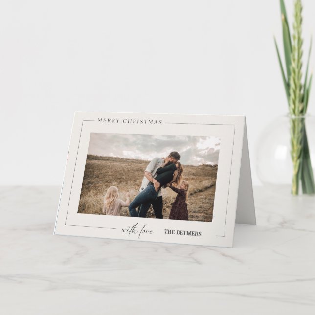 Cartão De Festividades Feliz Natal - Foto da Família (Frente)