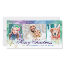 Feliz Natal - Foto da Família de Colagem de Aquare