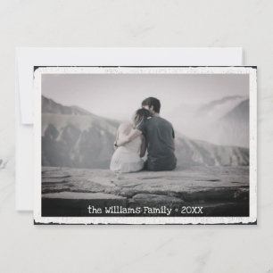 Cartão De Festividades Feliz Natal - Foto da família de tipografia retrô