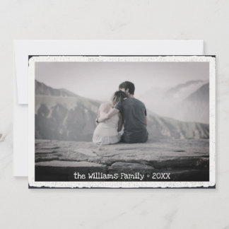 Cartão De Festividades Feliz Natal - Foto da família de tipografia retrô