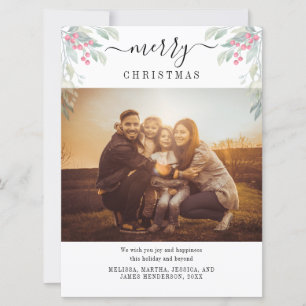 Cartão De Festividades Feliz Natal Foto de Família Botânica