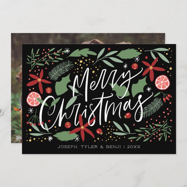 Cartão De Festividades Feliz Natal | Foto de Feriado LGBT (Frente/Verso)