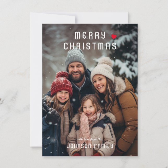 Cartão De Festividades Feliz Natal! Foto de Natal moderno e simples (Frente)