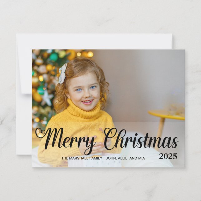 Cartão De Festividades Feliz Natal Foto de Poinsettias (Frente)