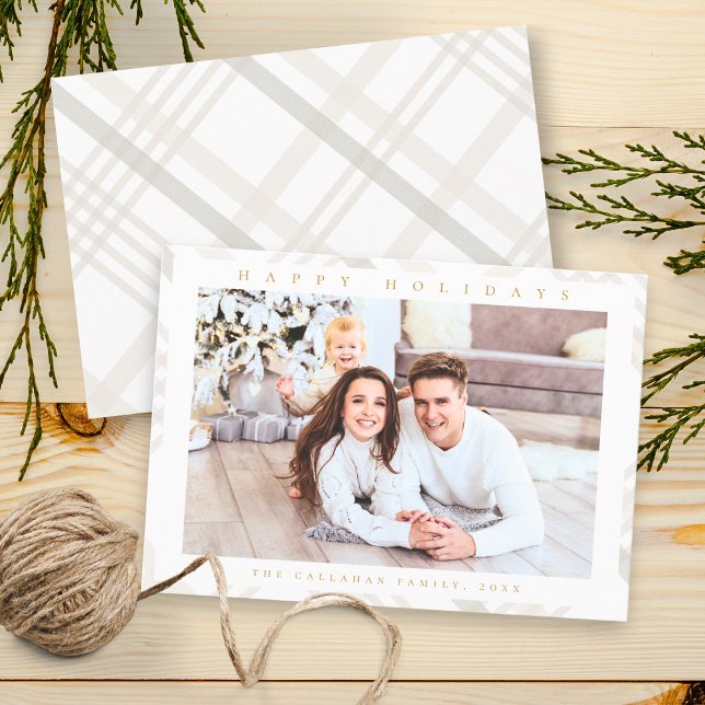 Cartão De Festividades Feliz Natal Foto de Xadrez Minimalista Moderno (Criador carregado)