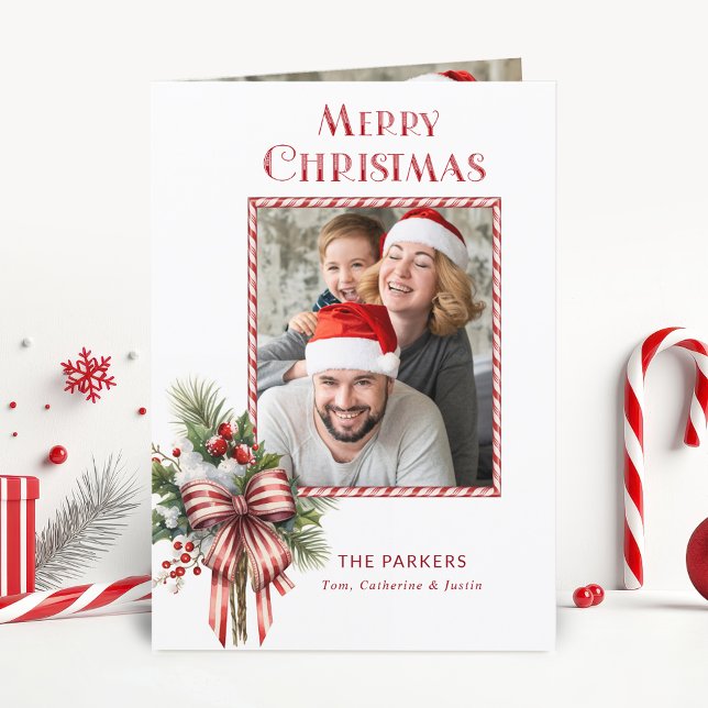 Cartão De Festividades Feliz Natal - Foto do Arco Cane Candy (Criador carregado)