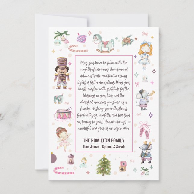 Cartão De Festividades Feliz Natal Foto do Frame Nutcracker (Frente)