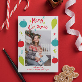 Cartão De Festividades Feliz Natal - Foto dos Ornaments