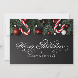 Cartão De Festividades Feliz Natal Foto e Mensagem Moderna Tradicional