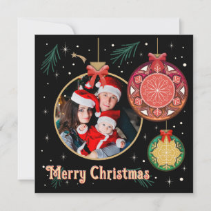 Cartão De Festividades Feliz Natal Foto Familiar Amigos Personalizar