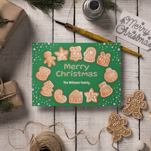 Cartão De Festividades Feliz Natal Foto: Gingerbird Green (Criador carregado)