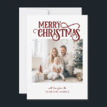 Cartão De Festividades Feliz Natal! Foto moderna e simples<br><div class="desc">Cartão de Natal "Feliz" específico do cliente. Moderno e simples para amantes de papel e digitais no impressão e download.</div>