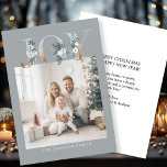 Cartão De Festividades Feliz Natal! Foto moderna e simples<br><div class="desc">Cartão de Natal "Joy-Merry" específico do cliente. Celebre a alegria da época de férias com este cartão com fotos maravilhosamente projetado, personalizável. A elegante cinza leve enquadra perfeitamente sua foto pessoal da família, fazer que seus cartões de natal se destacem com estilo. Por cima, a palavra "JOY" aparece de forma...</div>