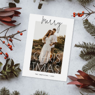 Cartão De Festividades Feliz Natal. Foto moderna e simples minimalista