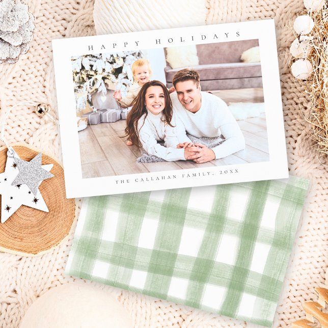 Cartão De Festividades Feliz Natal Foto Moderna Minimalista (Criador carregado)