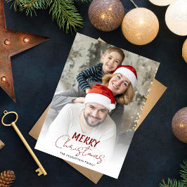 Cartão De Festividades Feliz Natal | Foto Moderna Simples