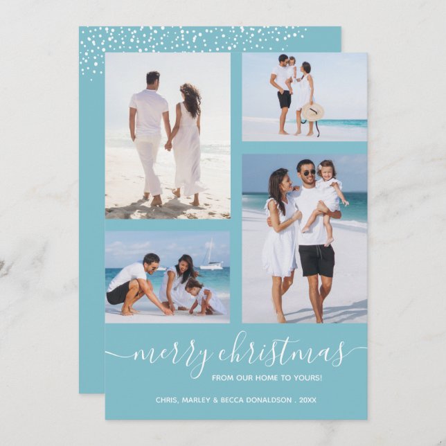 Cartão De Festividades Feliz Natal - Foto Múltipla (Frente/Verso)