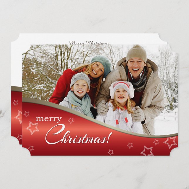 Cartão De Festividades Feliz Natal. Foto personalizada (Frente/Verso)