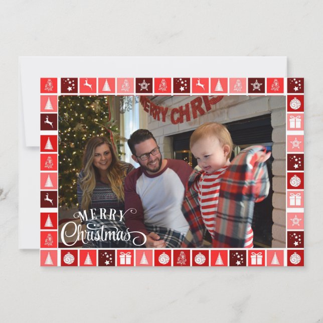 Cartão De Festividades Feliz Natal Foto Personalizada Assinatura (Frente)