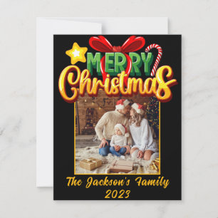 Cartão De Festividades Feliz Natal - Foto simples Holiday Postca