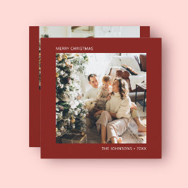 Cartão De Festividades Feliz Natal - Foto Simples Vermelho