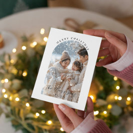 Cartão De Festividades Feliz Natal Fotos de Colagem Personalizada da Famí