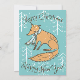 Cartão De Festividades Feliz Natal Fox Cozy