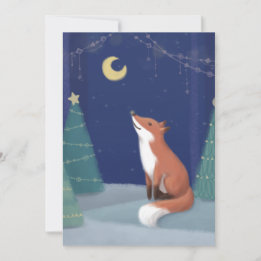 Cartão De Festividades Feliz Natal: Fox Illustration Art