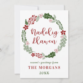 Cartão De Festividades Feliz Natal Galês, Personalizado