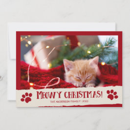 Cartão De Festividades Feliz Natal Gatinho Foto Carta de Natal