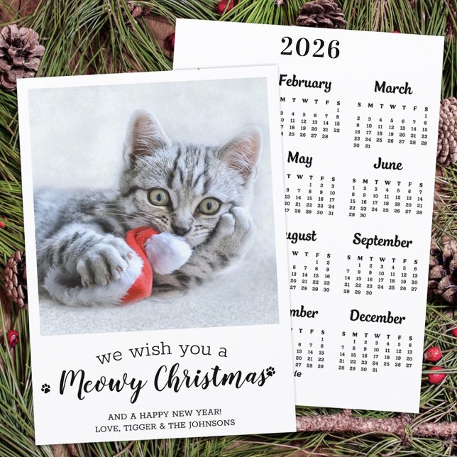 Cartão De Festividades Feliz Natal Gato Moderno Foto de Pet 2025 (Criador carregado)
