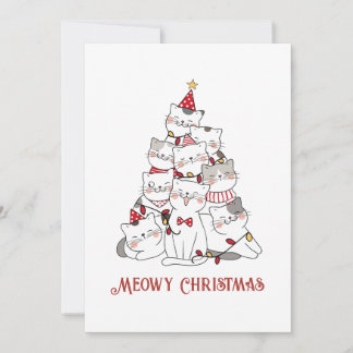 Cartão De Festividades Feliz Natal Gatos Gatos Gato Feliz Natal