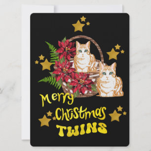 Cartão De Festividades Feliz Natal Gêmeos