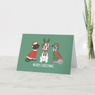 Cartão De Festividades Feliz Natal - Grande Dane Dogs