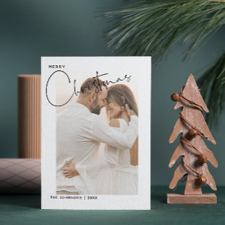 Cartão De Festividades Feliz Natal Handlettered 2 Fotografias Primeiro Xm