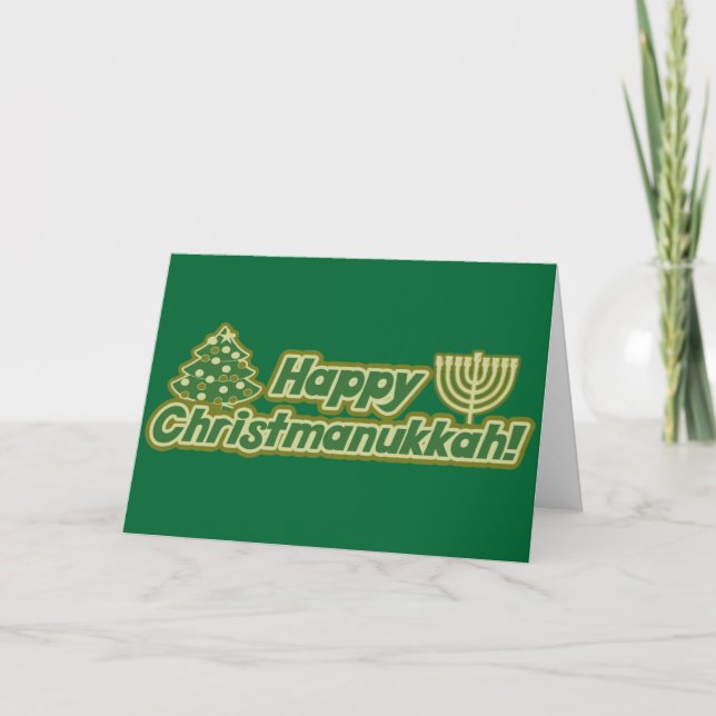 Cartão De Festividades Feliz Natal hanukkah Kwanzaa (Frente)