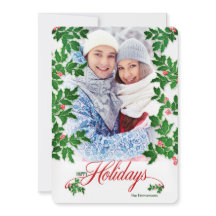 Feliz Natal Holly e Berries Foto Vertical