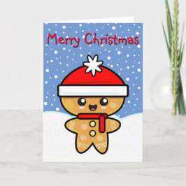 Cartão De Festividades Feliz Natal Homem de Biscoito de gengibre