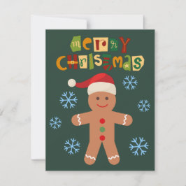 Cartão De Festividades Feliz Natal Homem de Biscoito Gengibre Fofo