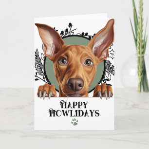 Cartão De Festividades Feliz Natal Howlidays Cão de Caça Faraônico Natal