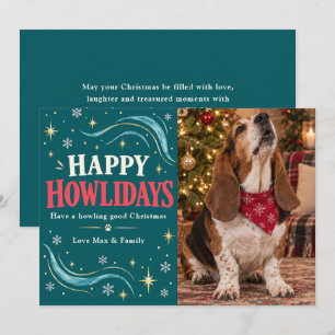 Cartão De Festividades Feliz Natal Howlidays Foto de Cachorro