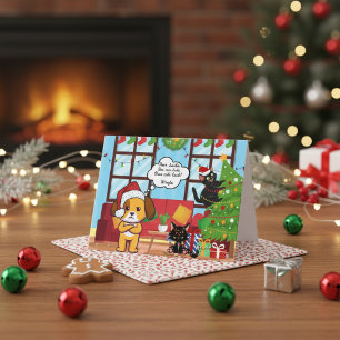 Cartão De Festividades Feliz Natal Humor Bah Hum Dog