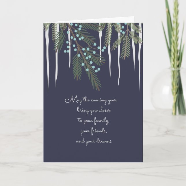 Cartão De Festividades Feliz Natal Ilustrado Saudação (Frente)