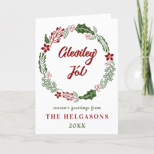 Cartão De Festividades Feliz Natal Islandês, Gleðileg jól, Personalizado