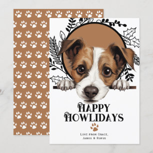 Cartão De Festividades Feliz Natal Jack Russell Terrier Cachorro Christma