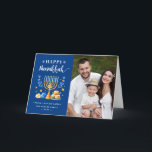 Cartão De Festividades Feliz Natal Judeu Foto de Hanukkah<br><div class="desc">Envie seus desejos com este Cartão de Feriado de Fotografia que contém um Script Hanukkah e Símbolos de Feriados Judeus de Aquarela para realçar sua mensagem de saudação.</div>