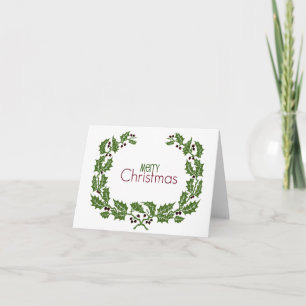 Cartão De Festividades Feliz Natal l Elegante Vintage Wreath