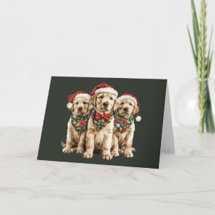 Cartão De Festividades Feliz Natal Labrador Papais noeis de varejo Cachor