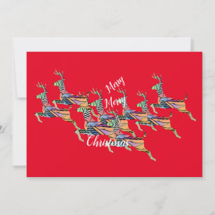 Cartão De Festividades Feliz Natal Leaping Deer