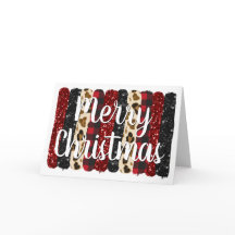 Feliz Natal Leopard Glitter Glam Pinceladas